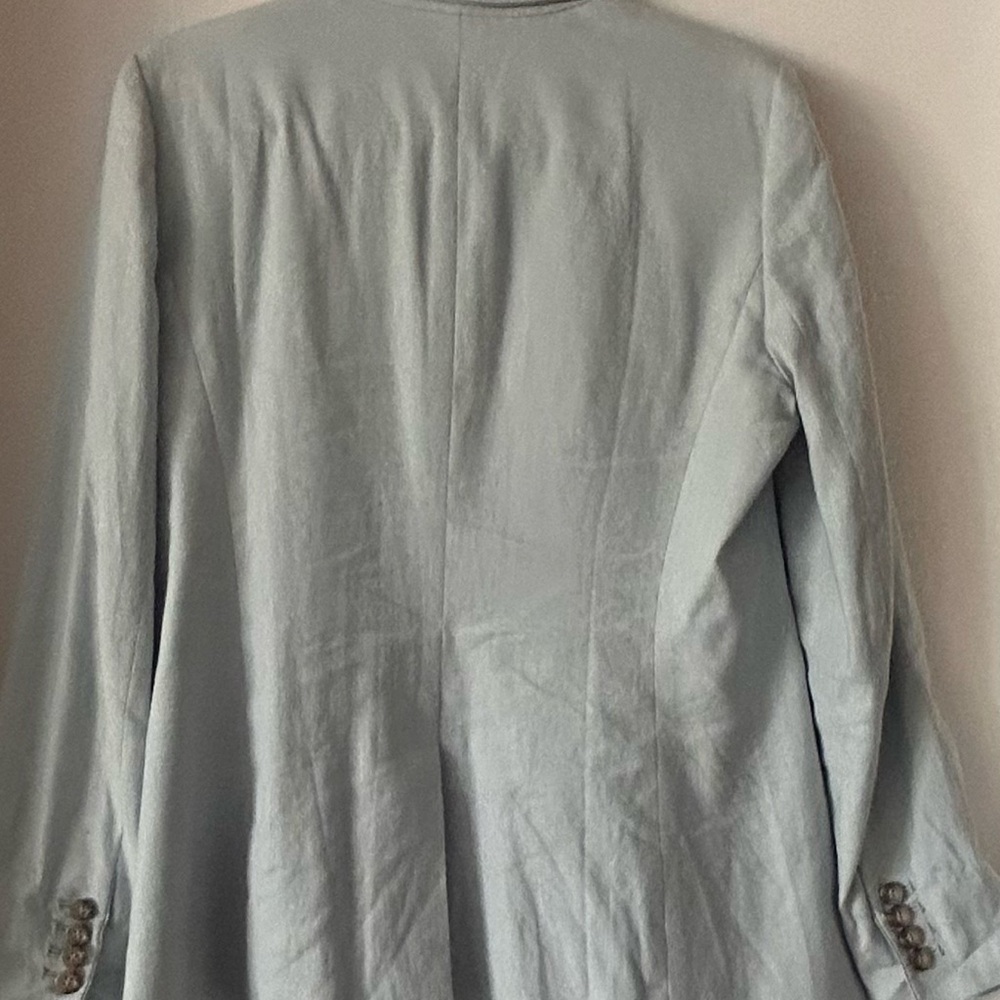 Linen Single Light Blue Button Jacket - image 2
